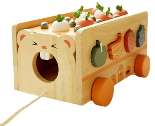 Shape Sorter Spielzeug | Möhren Ziehspaß Niedliches Holzspielzeug Unterwegs - Formen Steckspiel Für Kindergarten Vorschule Grundschule | Für die Schule, Grundschulpartys, Weihnachten, Geburtstag, Zuha