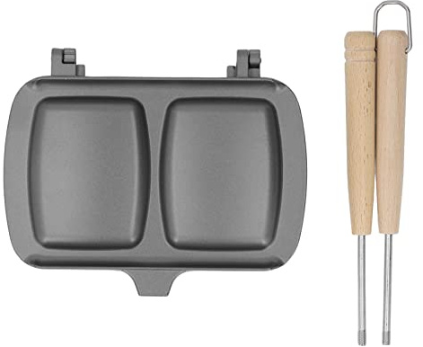 Padella a doppia faccia Antiaderente Conduzione rapida del calore Padella staccabile riscaldata uniformemente con gancio per bistecca Pancake Colazione Lega di alluminio 36 cm