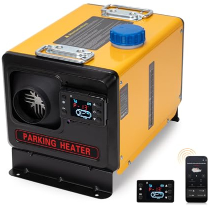 Saimeihome 8 kW Luft Dieselheizung, 12V/24V DC & 220V AC Diesel Standheizung, 0.15-0.35 L/h, Bluetooth-APP-Steuerung & LCD-Display, Automatik-Start-Stopp Für Auto LKW Wohnmobile