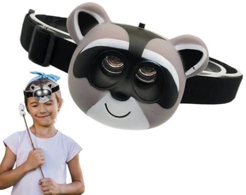 Generico LED Per La Testa - Torcia Girevole Dedicata Ai Bambini A Tema Cartoon Con Fascette Regolabili - Fasce Luminose Divertenti - Per Compleanno, Natale, Halloween