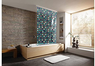 KLEINE WOLKE Duschrollo incl. Alu-Kassette »Mosaik blue«