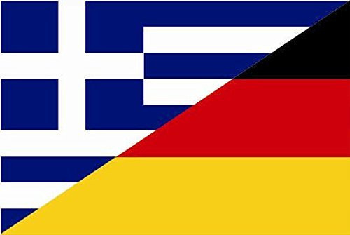 U24 Motorradflagge Griechenland-Deutschland Fahne Flagge 20 x 30 cm