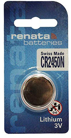 Renata CR2450N 540 mAh 3 V Lithium-Knopfzelle für Uhren, 2 Stück