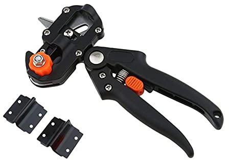 K39C Profi Veredelungsschere 2-in-1 | Einhand Pfropfschneider mit Ratschensystem | Garten Obstbaum Veredelungswerkzeug | Präzise Schnittstärke bis 3 mm | Pfropfen Ø 5-12 mm