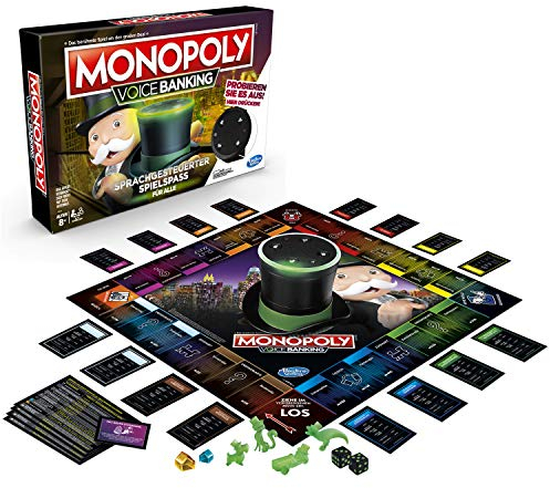 Hasbro Gaming E4816GC2 Monopoly Voice Banking, sprachgesteuerter Familienspiel ab 8 Jahren, Multicolor