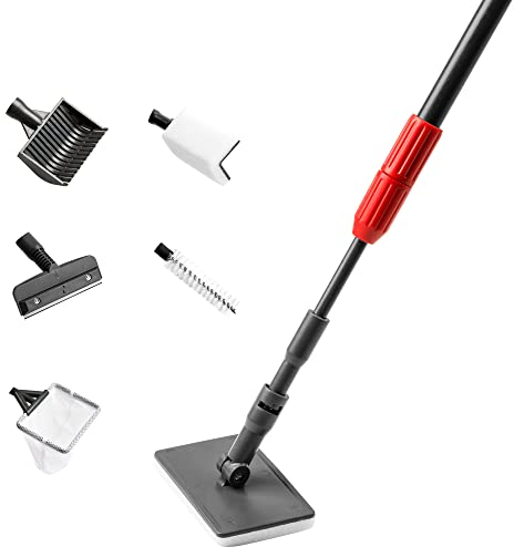 NICREW Limpieza Acuario, 6 en 1 Kit de Limpiador Acuario con Red, Esponja de Limpieza en Ángulo Recto, Cepillo de Tubo, Rastrillo de Grava, Rascador para Vidrio, Esponja Plana Grande