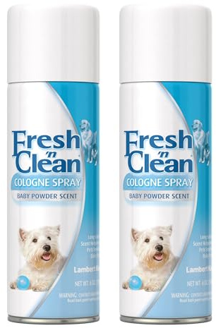 Pet-Ag Fresh ’n Clean Cologne Spray - Baby Powder Scent - 6 oz, Pack of 2 - Controls Odor & Keeps Dogs Smelling Fresh