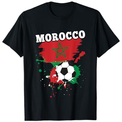 Supporter Maroc Foot Fan Marocain Maillot Drapeau du Maroc T-Shirt