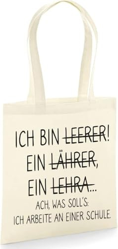 tradercat Jutebeutel bedruckt mit Spruch, Stoffbeutel bedruckt aus 100% Baumwolle - Tote Bag, Einkaufsbeutel, Einkaufstasche, Shopper und Baumwolltasche mit langen Henkeln, Ich bin Leerer