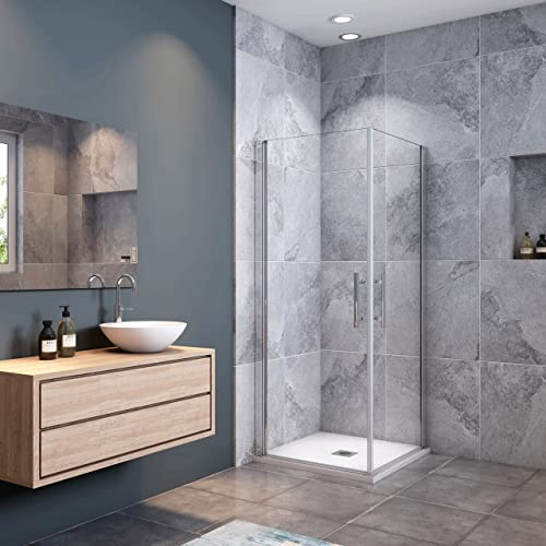Box Doccia Angolare Due Porte a Battente 70x70x185cm Temperato Vetro 6mm | Rotazione di 180 Gradi, Anticalcare