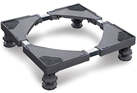 NAIZY Lavadoras de 4 pies, estructura de lavadoras ajustables, casquillo máximo 200 kg, base de lavadora para secadora, congelador, lavadora y nevera (gris, sin ruedas)