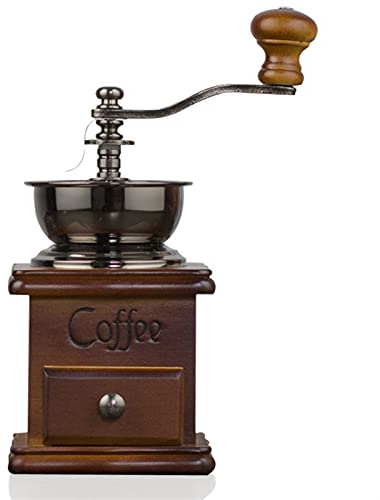 TONONE Moulin à café Manuel, Moulin à café Manuel en Bois, Moulin à café Antique avec manivelle en Fonte pour la Maison, Le Bureau et Les Voyages