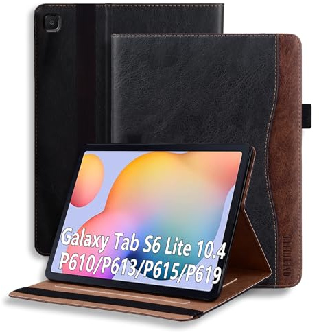ONETHEFUL Funda para Samsung Galaxy Tab S6 Lite 10,4 2022/2020(SM-P613 /P619/P610/P615) Carcasa Funda Protectora Función de Soporte Antichoque Función de Auto-Sueño/Estela Negro