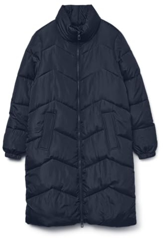 VERO MODA Abrigo acolchado para mujer Vmligario Coat Boo, azul marino, M