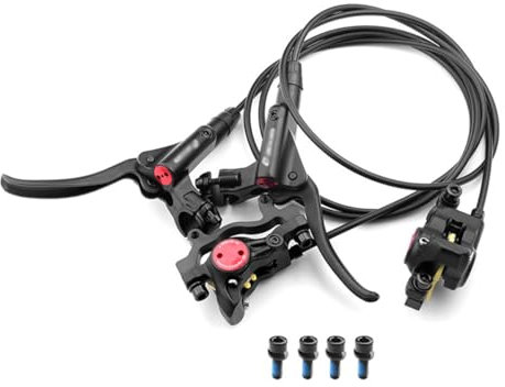 MirOdo MTB-Hydraulik-Scheibenbremsen-Set Links Vorne 800mm Und Rechts Hinten 1400mm Hydraulisches Scheibenbremsen-Set Alu-Legierung CNC-3-Finger-Bremshebel Für Rennrad,Mountainbike