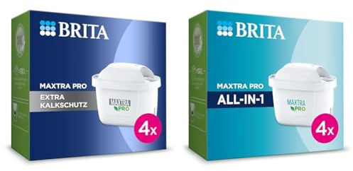 BRITA Wasserfilter-Kartusche MAXTRA PRO Extra Kalkschutz – 4er Pack & Wasserfilter-Kartusche MAXTRA PRO All-in-1 – 4er Pack
