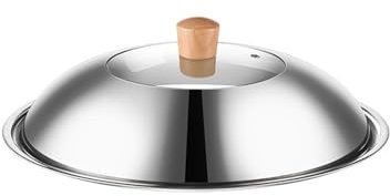 Tapa de sartén, cubierta de olla, cubierta de Wok de acero inoxidable engrosada, sartenes, tapa de ollas, cubierta for restaurante en casa, varias especificaciones disponibles ( Color : A , Size : 42