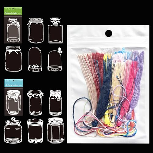 Cayway 40 Stück Transparente Lesezeichen Getrocknete Blumen DIY Hausgemachte Glaswaren Aufkleber Bookmark Set für Herstellung Getrockneter Blumen