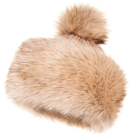 Futrzane Classic Bommel Mütze - Fellmütze Damen - Russen Wintermütze aus Pelz