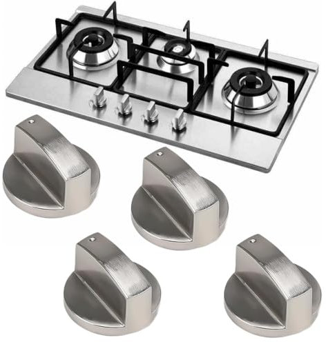 KOQAIIZ 4 Pezzi Manopola Fornello a Gas, 6mm/8mm Pomello Fornello Gas Manopole Forno Universale Manopola di Controllo Gas Manopola Stufa a Gas Per Forno a Gas Piano Cottura a Gas
