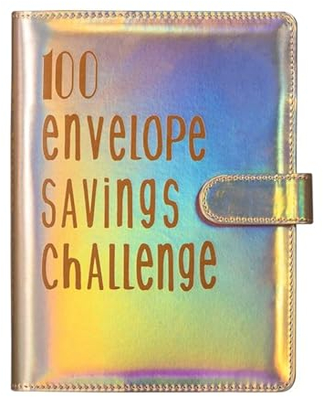 Budget Planner 100 Umschlag Challenge Ordner Pärchen Challenge Event Gemeinsam sparen Challenge Notizblock Sparordner Bargeldordner mit Umschlag Budget Binder(Rose gold only cover)