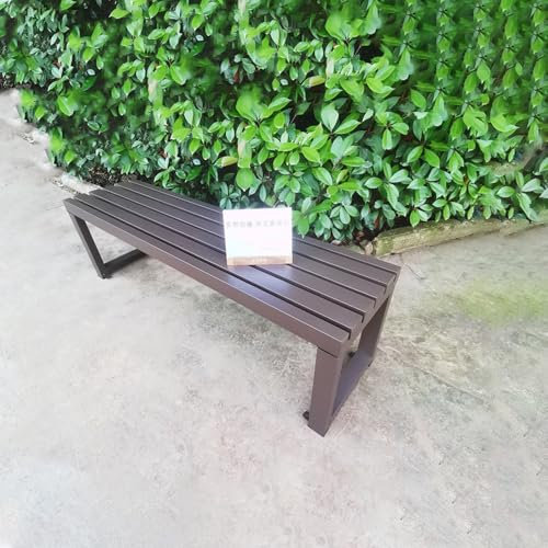 Gartenbank Metall Blau Modern Gartenbank Wetterfest 3 Sitzer Sale, Massiv und Robust, Stabil Eigenmontage, Einfach und Schnell Gartenmöbel Bänke für Garten(Brown,100cm)