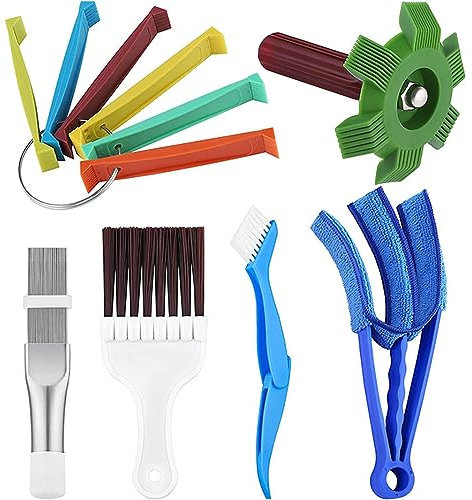 FUXIU 6 Cepillos Aire Acondicionado Peine Aletas Limpiador Aire Acondicionado Condensador Radiador Peine Aletas Limpiador Alineador