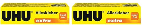 UHU Alleskleber Extra Tube, Gel-Form für extra starkes und tropffreies Kleben, 125 g (Packung mit 2)
