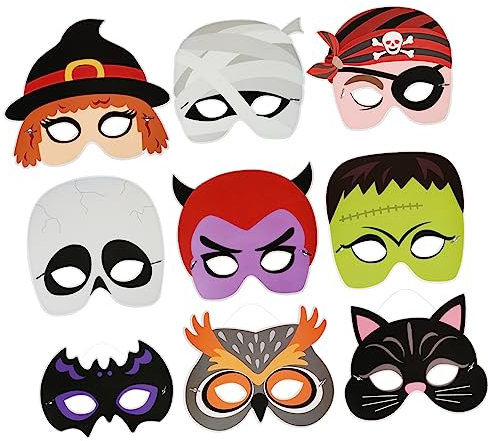 BESTonZON 9stücke Teiliges Halloween Party Masken Für Erwachsene Cosplay Und Karnevalsmasken Mit Elastischem Band Kreative Und Auffällige Maskerade Accessoires Für Unvergessliche Feiern