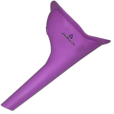 JaugHavZE Urinario femenino de silicona morada, embudo de orina para orina de pie, camping, orinario para mujer, dispositivo portátil de micción de viaje, reutilizable