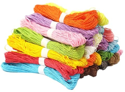 Veemoon 24pezzi Corda Carta Colorata Intrecciata Spago Artigianale Resistente Per Confezioni Regalo Scrapbooking e Creazioni Fai Da Te