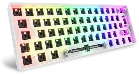 Sharkoon Skiller SGK50 S4 Gen2 Barebone, Weiß, 60% DE-Layout, Mechanische Gaming Tastatur