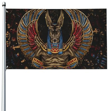 Drapeau de l'égypte antique représentant le dieu Anubis, 90?x?150?cm, décoration de balcon, drapeau emblématique