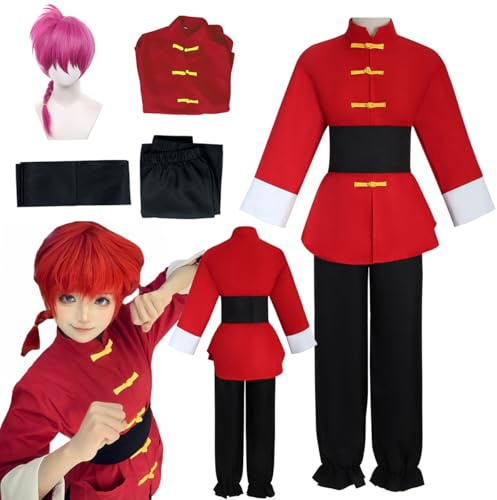 Puykzkuer Ranma 2/1 Cosplay Costume Kung Fu Outfit Women Halloween Set Full Adult
