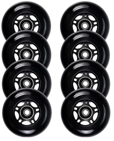 WSDAV Inline Skate Rollen 8 Stück 64MM 72MM 76MM 80MM Outdoor & Indoor Blade Skate Rollen, 85A Hockey Rollen