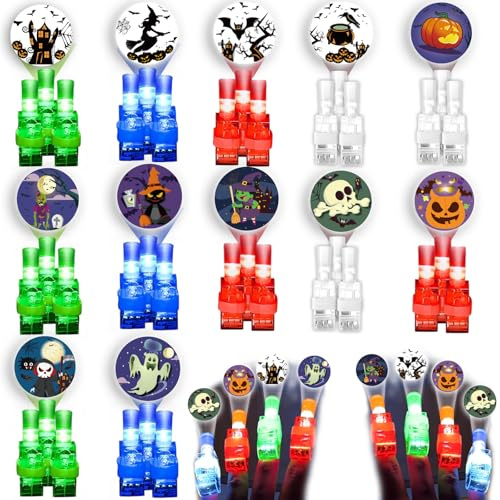 Bagues Lumineuses, 36 Pièces Halloween LED Lumières de Doigt, Coloré Clignotant Jouet, Enfants De Lampe De Poche De Doigt, Allume Les Jouets de Soirée de Fournitures, Enfant Doigt Lumineux Jouet