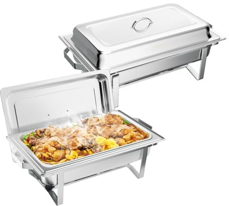 LEADZM Chafing Dish 9L 2PCS, Warmhaltebehälter Essen