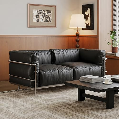 MPLFHSYOS Dreisitzer-Akzentsofa, Modernes Polstersofa Im Mid-Century-Stil Mit Eisengestell Und Gepolsterten Armlehnen Und Rückenlehnen for Wohnzimmer, Büro, Wohnung(168cm)