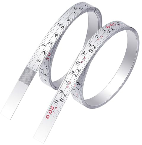 2Pcs 1/2-Inch Self-Adhesive Measuring Tape, 78 Inch or 200cm Imperial & Metric Tape Measure Sticker Ruler, Stick on Tapes Measure for Workbench, Woodworking