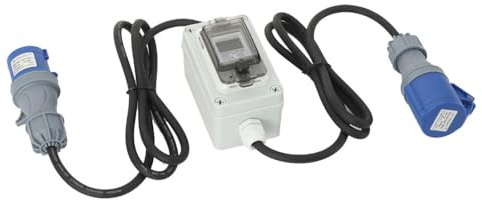 NICCOO Compteur Electrique Numérique Mobile 220V IP44 Wattmetre Mobile Extérieur KWH Wattmetre Prise avec LED/Réinitialisation, Prise Compteur D'énergie pour Camping-cars Véhicules Electriques