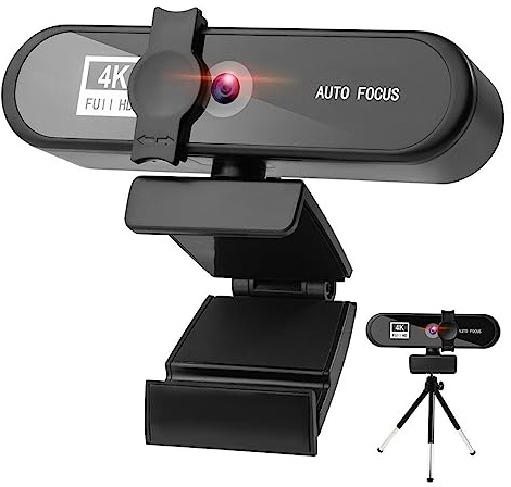 OutFyt Webcam 4K 2K 1080P caméra Web Full HD avec Microphone Prise USB Cam for PC Ordinateur vidéo Mini, Garde de Flux(4K)