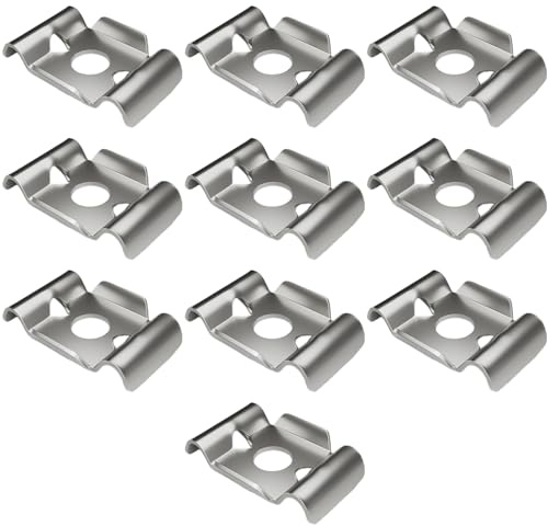 Stainless Steel Fence Clips – 10 Pack Butterfly Shaped Pole Pad Brackets | Wire Mesh Fixing Clamps For Metal Wood Posts | Tools Home Improvement For Backyard Farm Pathway Driveway Patio