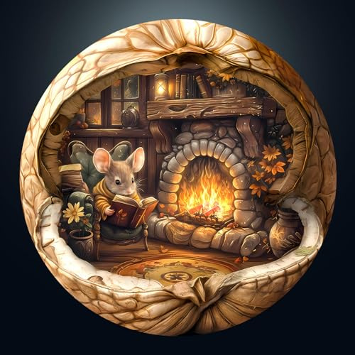 Jigsaw Puzzles for Adults 1000, Nut House Mouse 1000 Piece Jigsaw Puzzle | 67.5 x 67.5cm Round Flat Puzzle, Colorful Puzzles for Home Decor, Christmas & Birthday Gifts for Family Friends