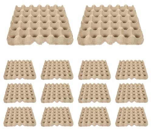 MOKKHNB 15 pezzi Cartone per uova: Porta uova - Contenitore biodegradabile da 30 pezzi in cartone, organizer in polpa di carta per frigorifero - Vassoio infrangibile per bancone da cucina
