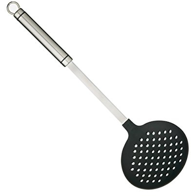 KitchenCraft Professioneller Schaumlöffel mit Kunststoffkopf, Edelstahl, 37 cm