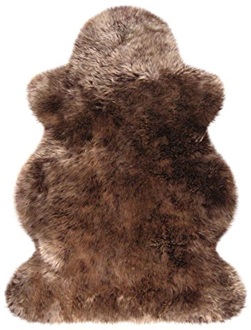 HEITMANN Merino Lammfell, Fell, 100cm (braun/melierte Spitzen)