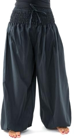 FANTAZIA Pantaloni elastici a sbuffo misti Mia - Taglia unica Nero, Nero , XXXL