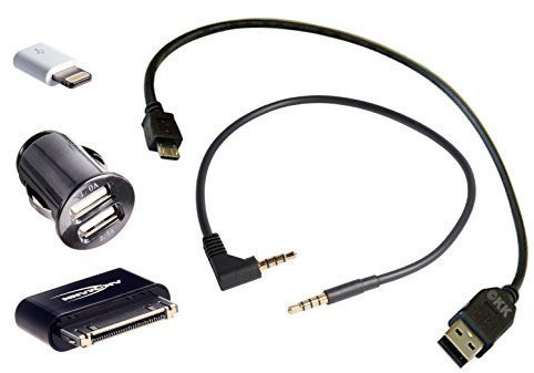AMS de Consejo: 5 Premium coche/Auto Set: Dual USB Adaptador de carga. Original adaptador Lightning para iPhone. Dock con nector 30pin adaptador. 30 cm Premium Cable de audio. 30 cm Micro USB Cable de carga