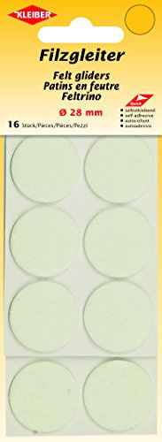 Kleiber Felt Gliders, White, 28 mm