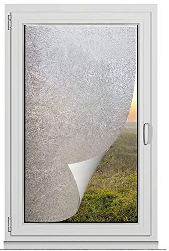 TRIXES Pellicola schermo privacy finestra - Decorativa autoadesiva adesivi per casa bagno ufficio sala riunioni - Effetto vetro satinato opaco - 45 x 200 cm